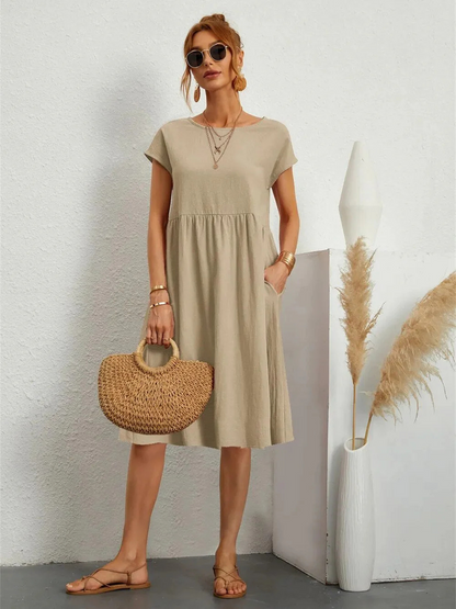 Robe d'été Manche Courte Pour Femme | Midi