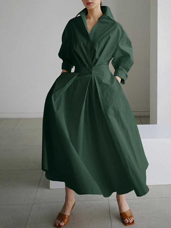 Robe Chemise Manche Longue Pour Femme | Midi