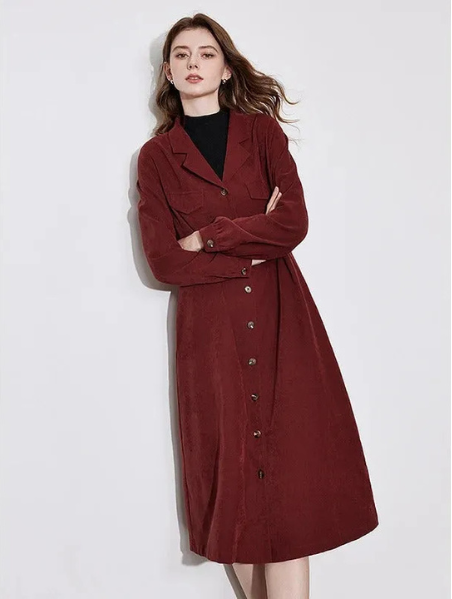 Robe Chemise Longue Manche Pour Femme | Midi