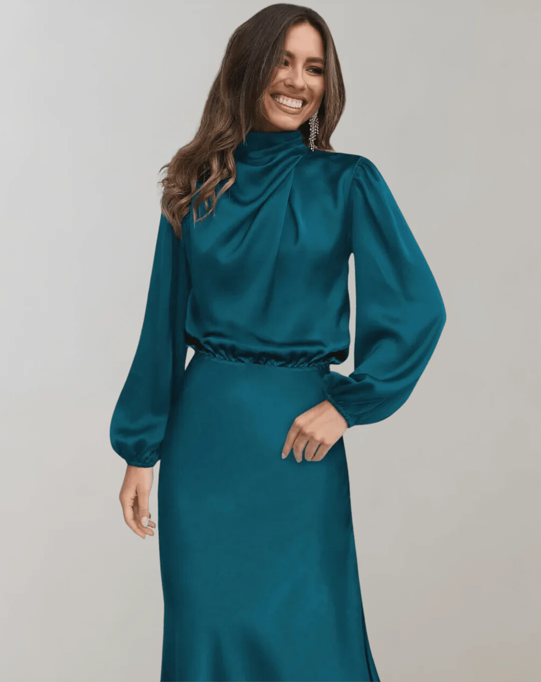 Robe Robe Elégante à Manches Longues Pour Femme | Maxi