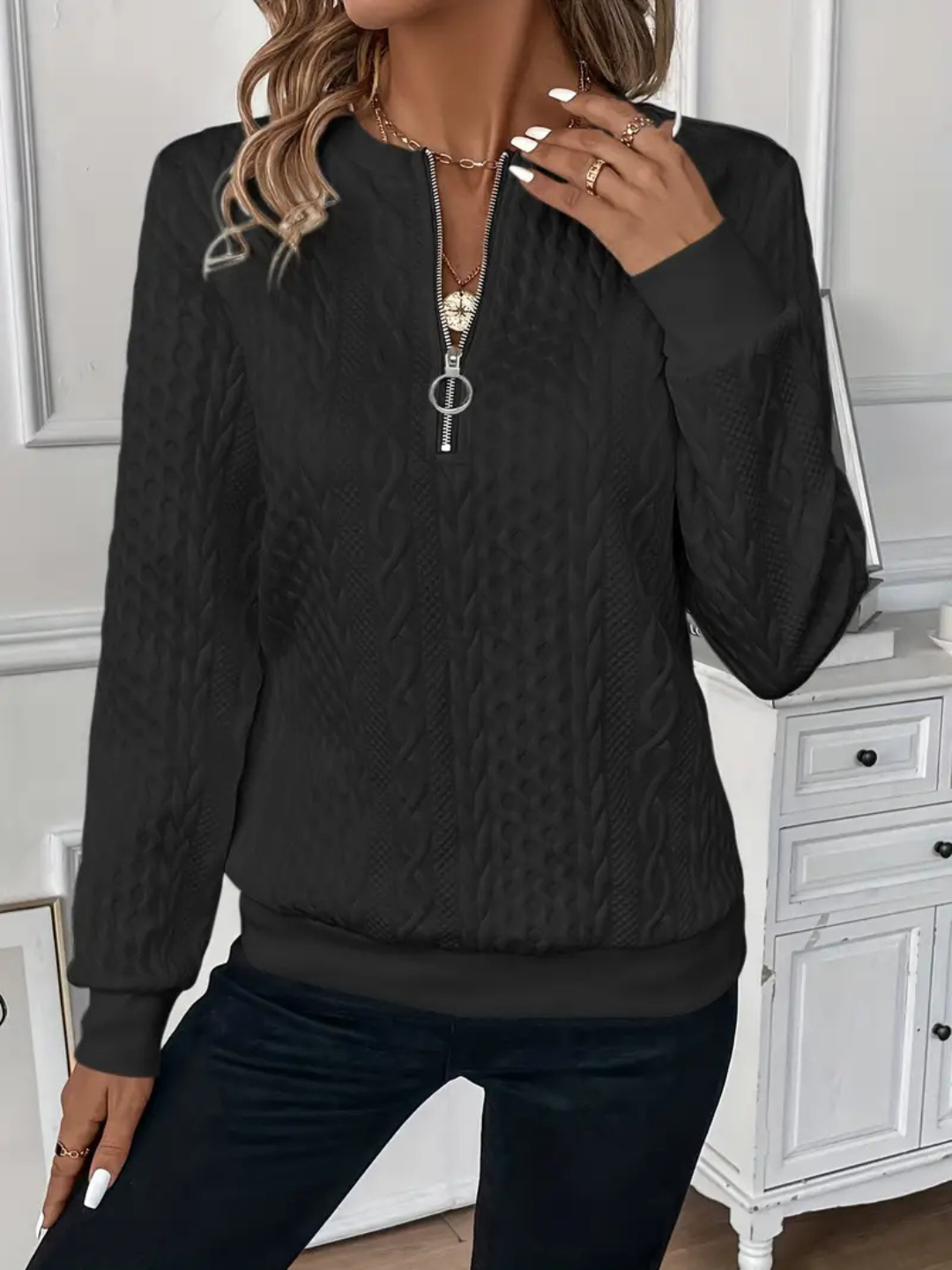 Pull Fermeture à Demi Zippée Pour Femme | Chaud