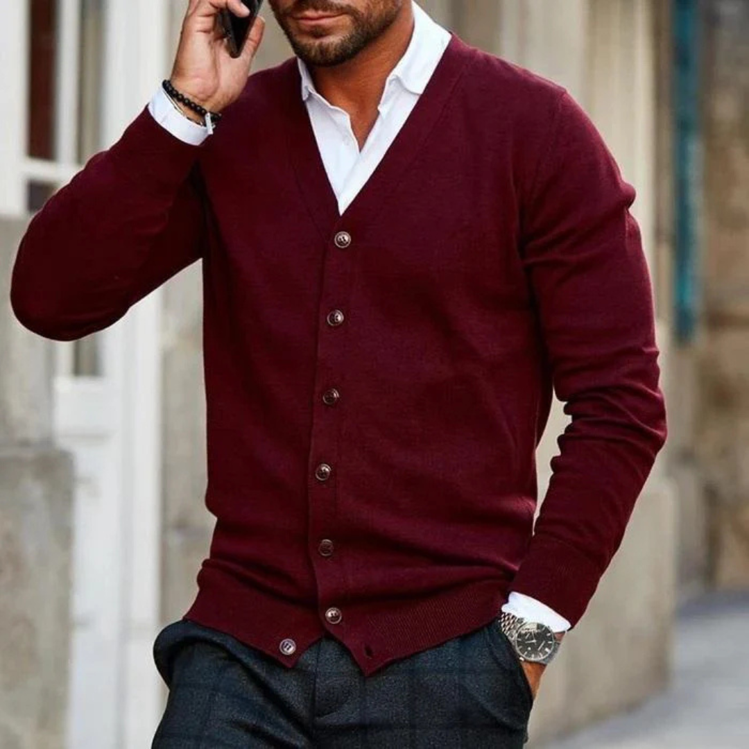 Cardigan Fermeture Boutonnée Pour Hommes | Chaud