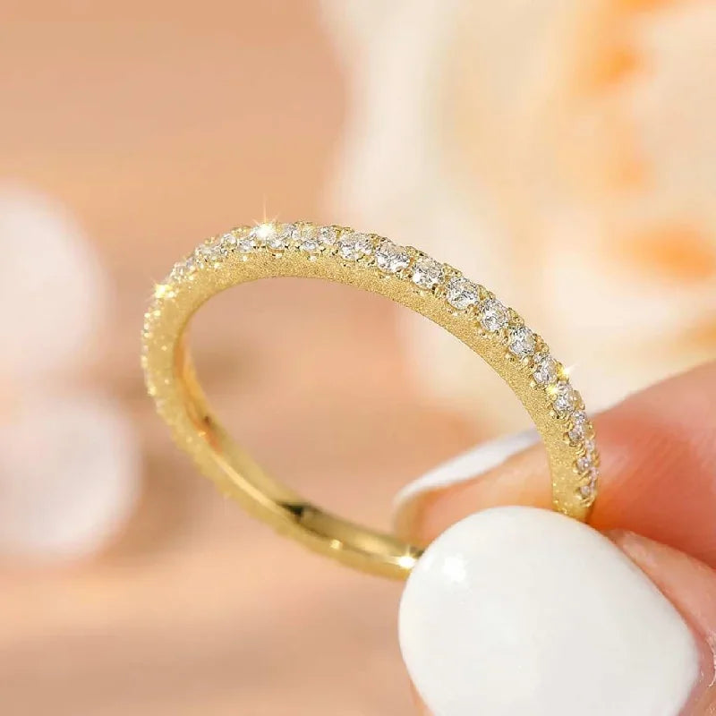 Bague Empilable Argent 925 Zircon Demi-Ronde 2 mm