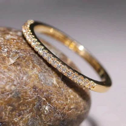 Bague Empilable Argent 925 Zircon Demi-Ronde 2 mm