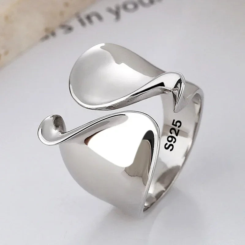 Bague Ouverte Minimaliste en Argent Sterling 925 pour Femme