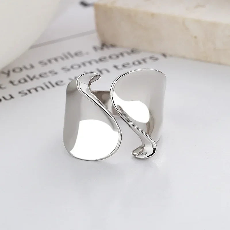 Bague Ouverte Minimaliste en Argent Sterling 925 pour Femme