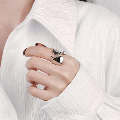 Bague Ouverte Minimaliste en Argent Sterling 925 pour Femme