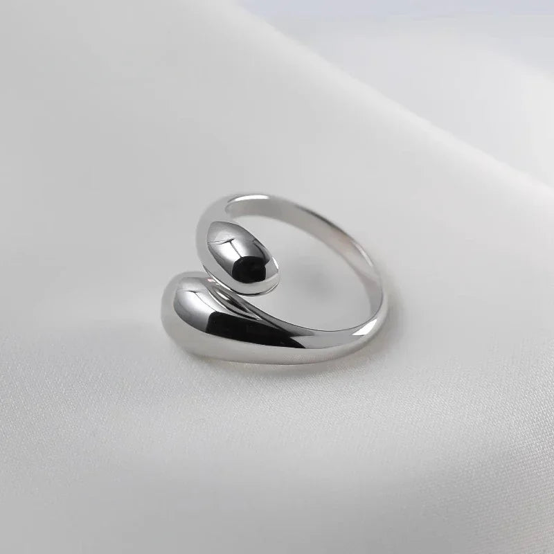 Bague Ouverte Minimaliste en Argent Sterling 925 pour Femme
