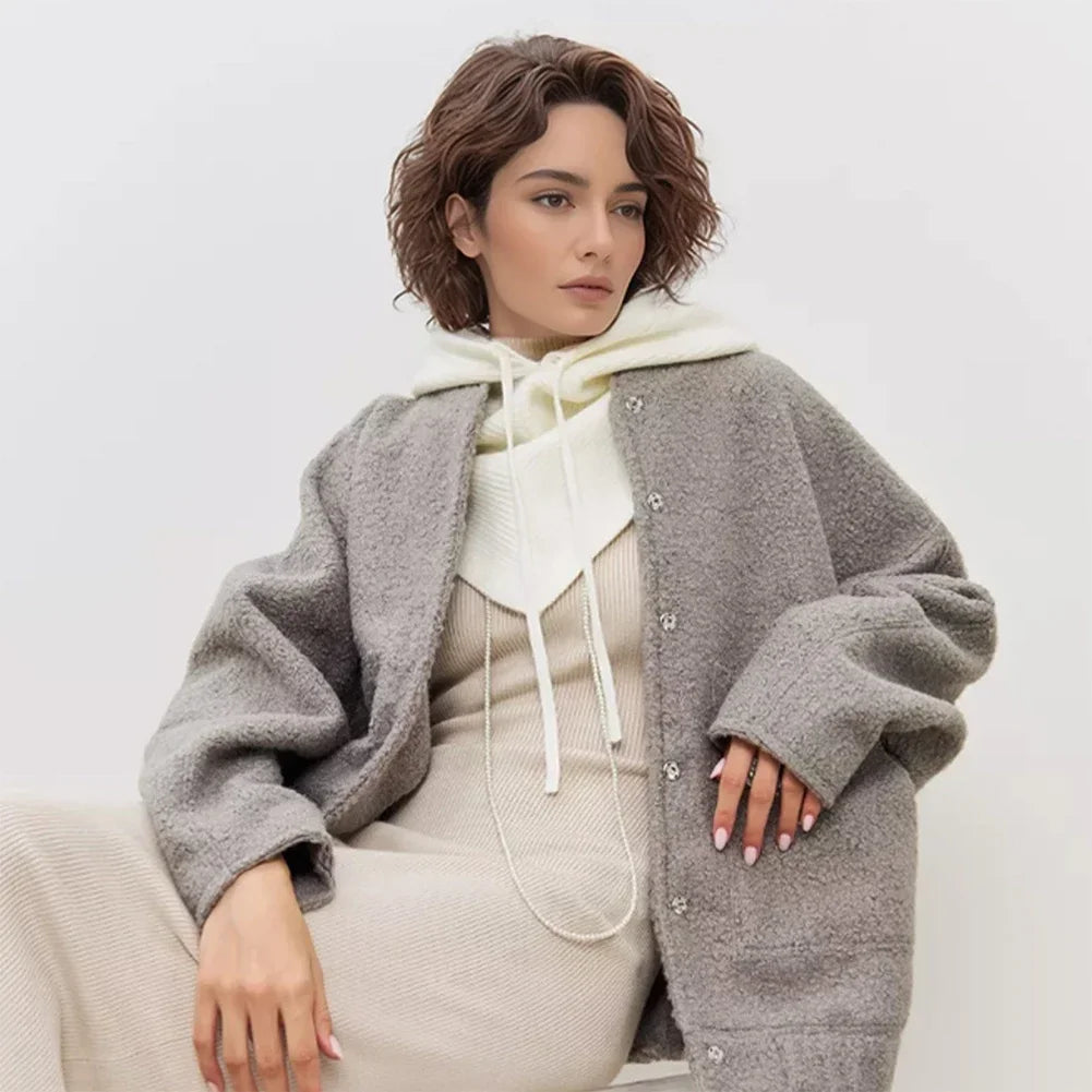 Bonnet-Balaclava Tricot Coton Avec Col Intégré Pour Femme