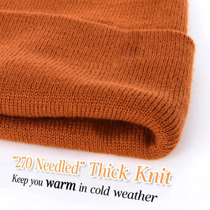 Bonnet Côtelé à Revers Unisexe en Acrylique pour Automne Hiver