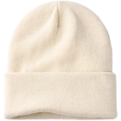 Bonnet Côtelé à Revers Unisexe en Acrylique pour Automne Hiver