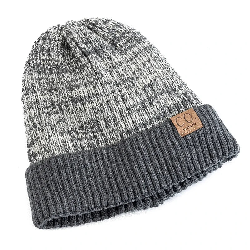 Bonnet Doublé Acrylique Unisexe Chaud Décontracté Hiver