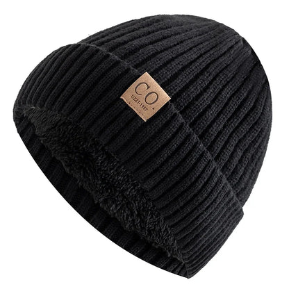 Bonnet Doublé Acrylique Unisexe Chaud Décontracté Hiver