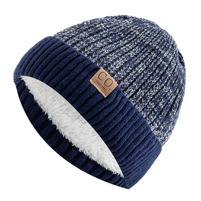 Bonnet Doublé Acrylique Unisexe Chaud Décontracté Hiver