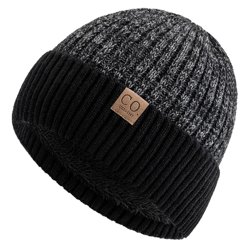 Bonnet Doublé Acrylique Unisexe Chaud Décontracté Hiver