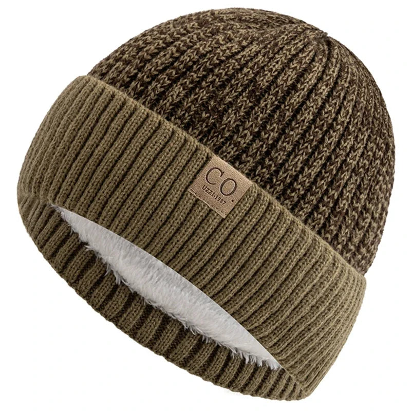 Bonnet Doublé Acrylique Unisexe Chaud Décontracté Hiver