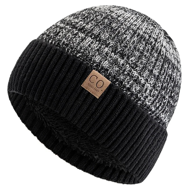 Bonnet Doublé Acrylique Unisexe Chaud Décontracté Hiver