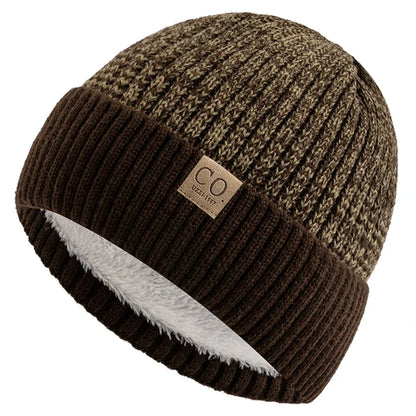 Bonnet Doublé Acrylique Unisexe Chaud Décontracté Hiver