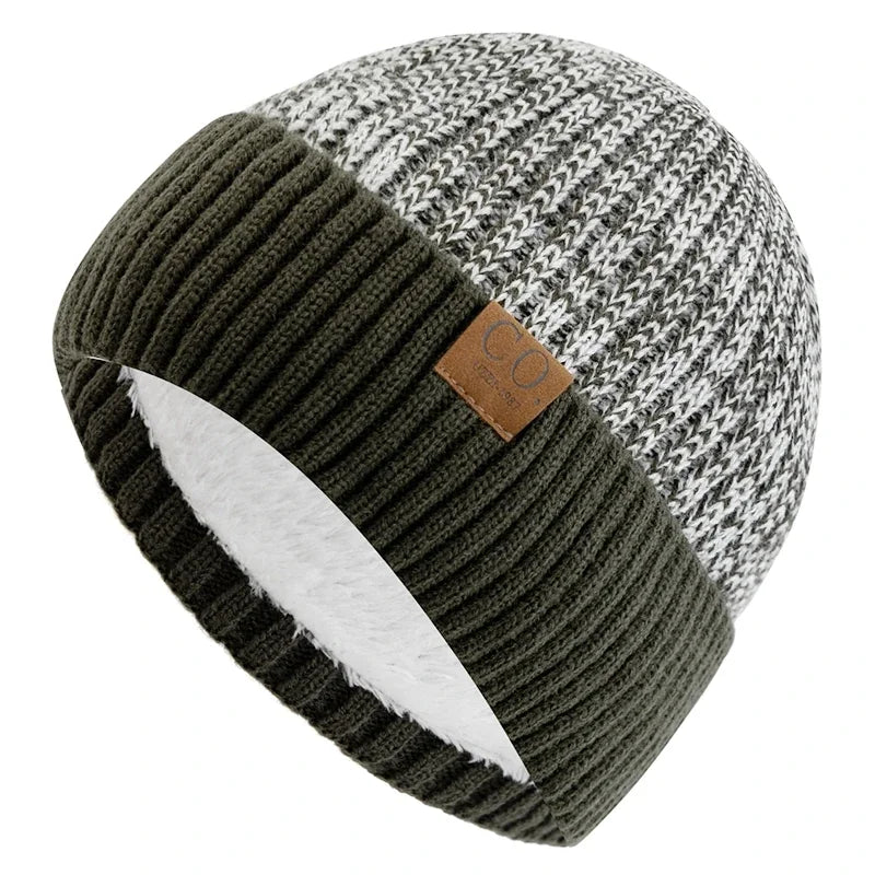 Bonnet Doublé Acrylique Unisexe Chaud Décontracté Hiver