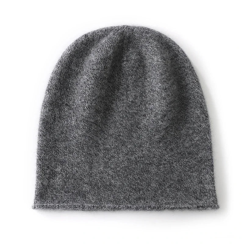 Bonnet Tricoté 100% Cachemire Unisexe Chaud Décontracté Hiver