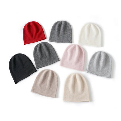 Bonnet Tricoté 100% Cachemire Unisexe Chaud Décontracté Hiver