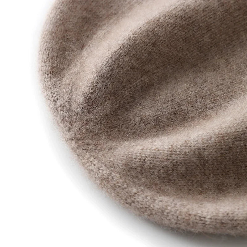 Bonnet Tricoté 100% Cachemire Unisexe Chaud Décontracté Hiver