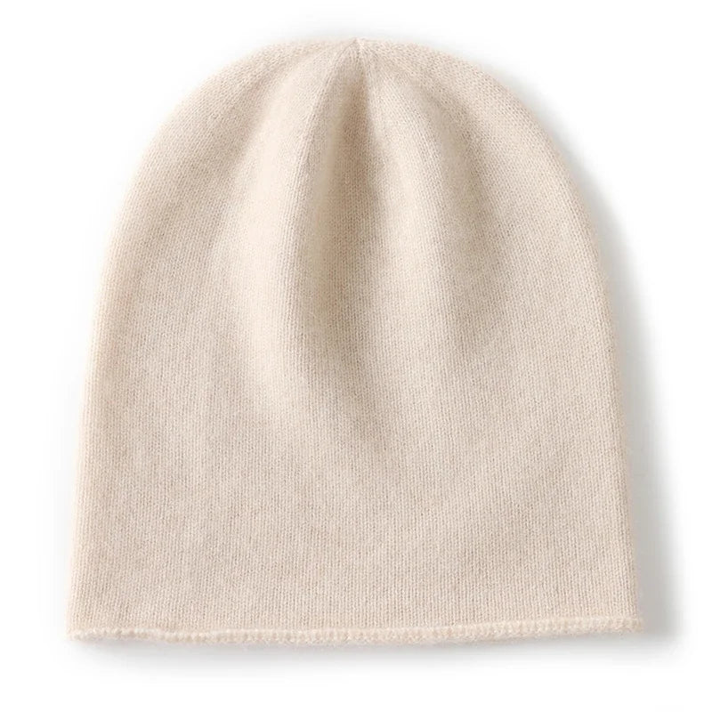 Bonnet Tricoté 100% Cachemire Unisexe Chaud Décontracté Hiver