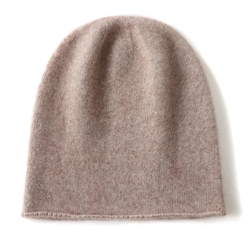 Bonnet Tricoté 100% Cachemire Unisexe Chaud Décontracté Hiver