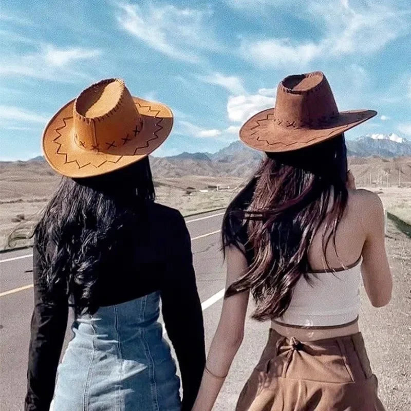 Chapeau de Cowgirl en Polyester Style Western pour Mariage