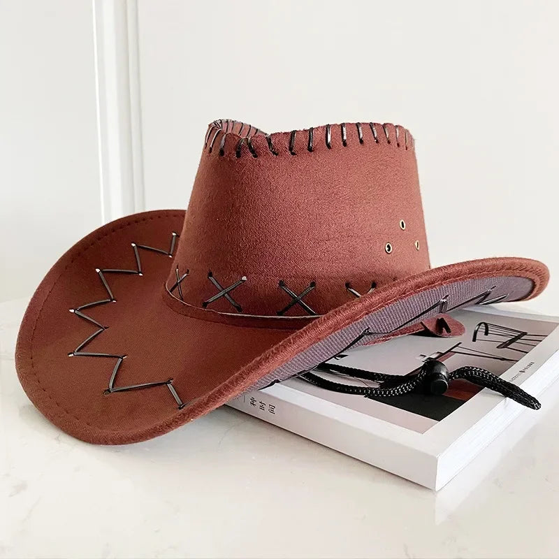 Chapeau de Cowgirl en Polyester Style Western pour Mariage