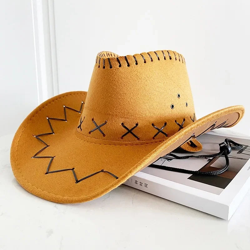 Chapeau de Cowgirl en Polyester Style Western pour Mariage