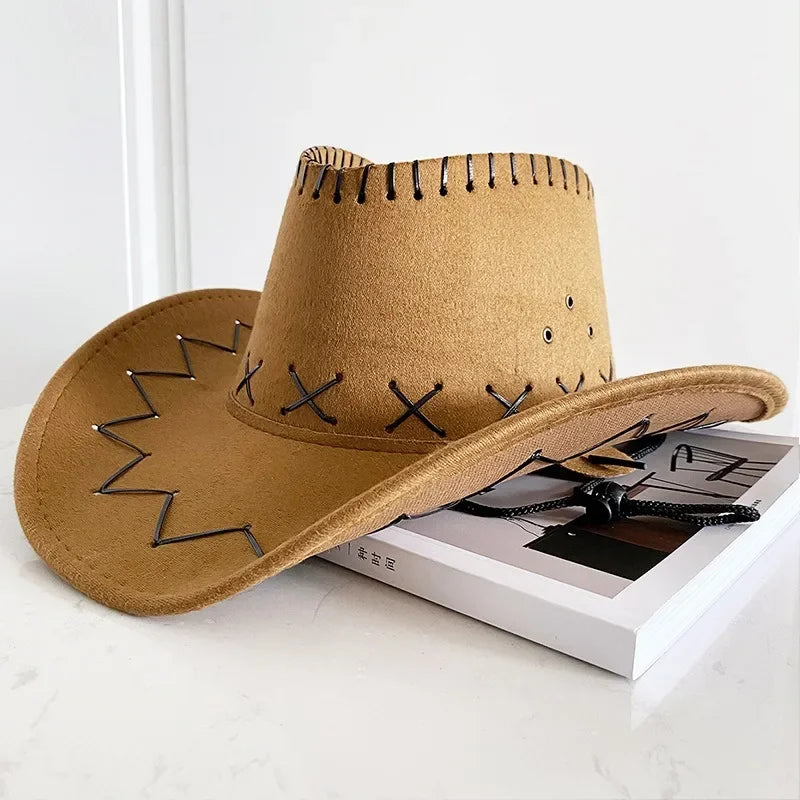 Chapeau de Cowgirl en Polyester Style Western pour Mariage