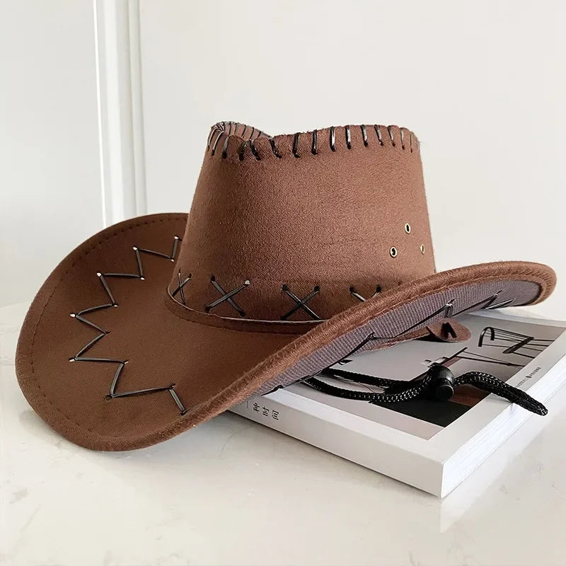 Chapeau de Cowgirl en Polyester Style Western pour Mariage