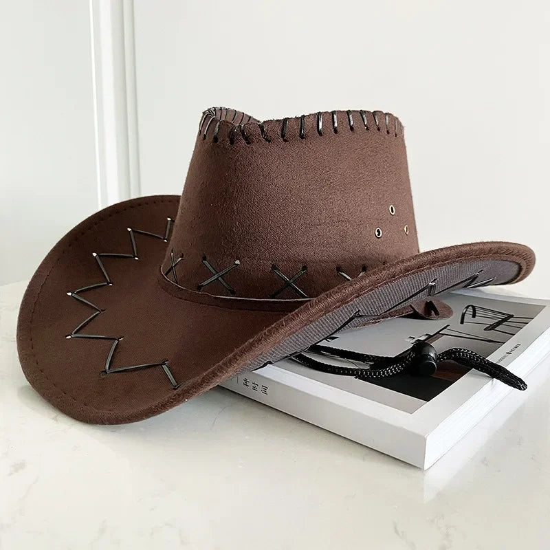 Chapeau de Cowgirl en Polyester Style Western pour Mariage