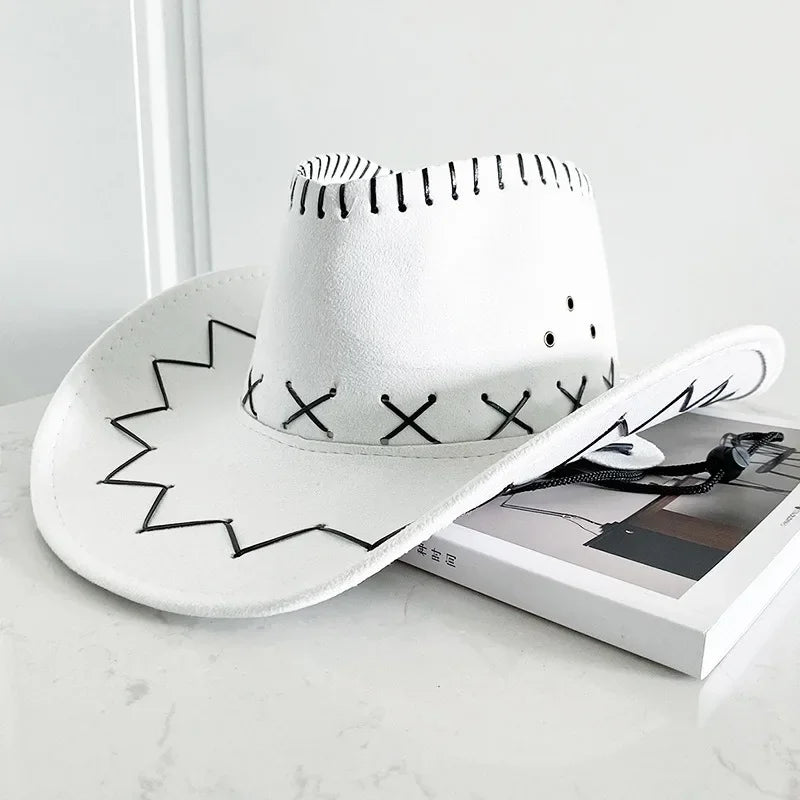 Chapeau de Cowgirl en Polyester Style Western pour Mariage