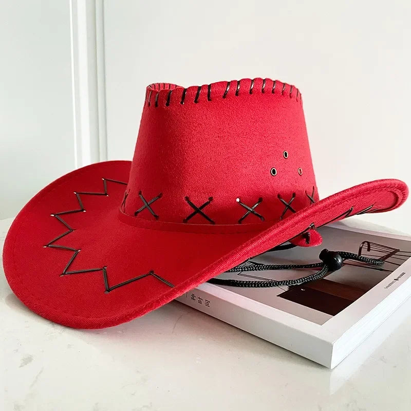 Chapeau de Cowgirl en Polyester Style Western pour Mariage