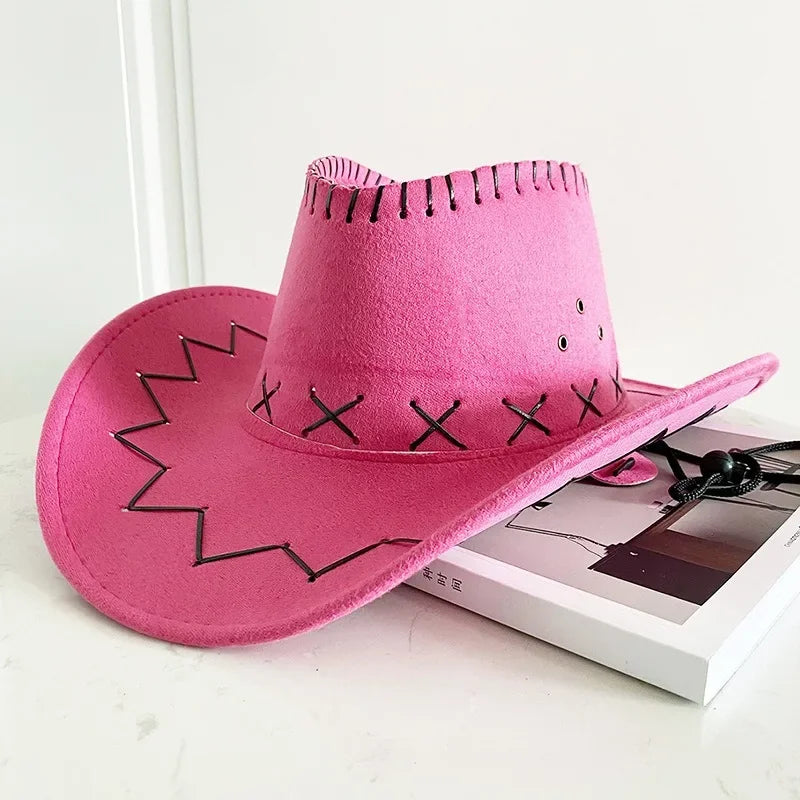 Chapeau de Cowgirl en Polyester Style Western pour Mariage