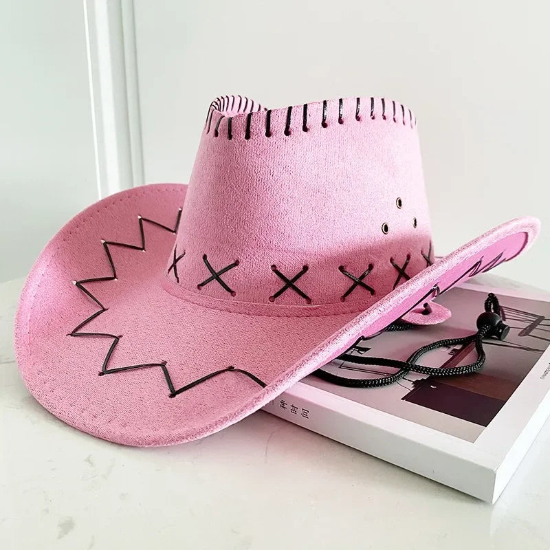 Chapeau de Cowgirl en Polyester Style Western pour Mariage