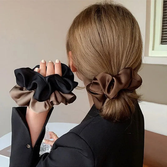Chouchou Effet Satin Élastique pour Queue de Cheval