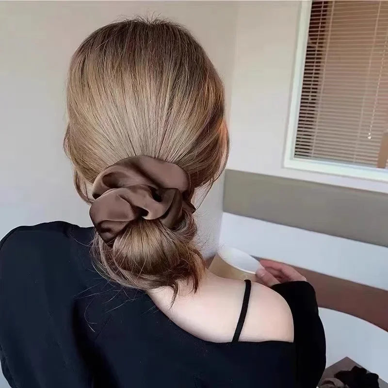 Chouchou Effet Satin Élastique pour Queue de Cheval