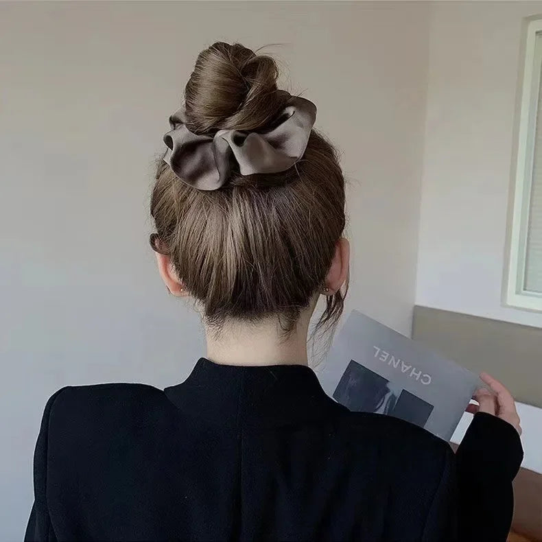 Chouchou Effet Satin Élastique pour Queue de Cheval