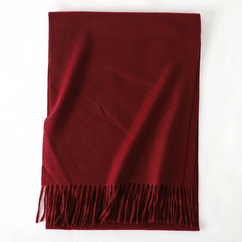 Écharpe Châle Femme Style Pashmina en Polyester Chaude Avec Glands