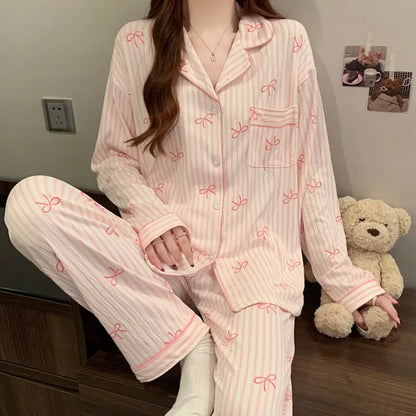 Ensemble Pyjama Décontracté Femme Effet Froissé en Polyester à Manches Longues