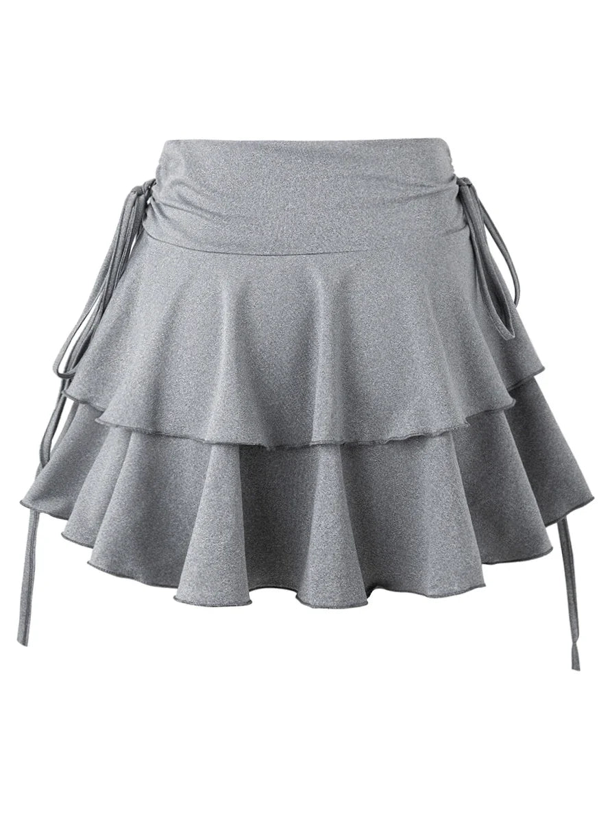 Jupe Courte Taille Haute en Maille Stretch Coupe Ajustée