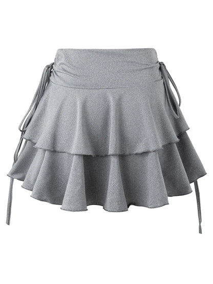 Jupe Courte Taille Haute en Maille Stretch Coupe Ajustée