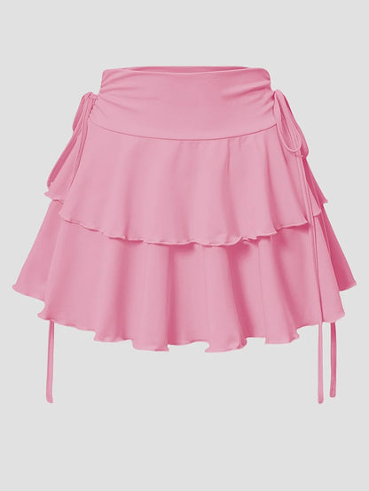 Jupe Courte Taille Haute en Maille Stretch Coupe Ajustée