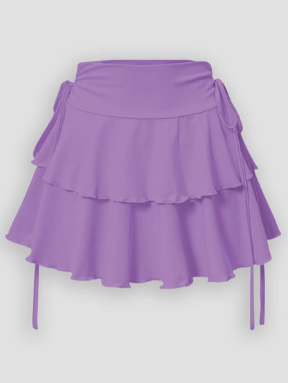 Jupe Courte Taille Haute en Maille Stretch Coupe Ajustée
