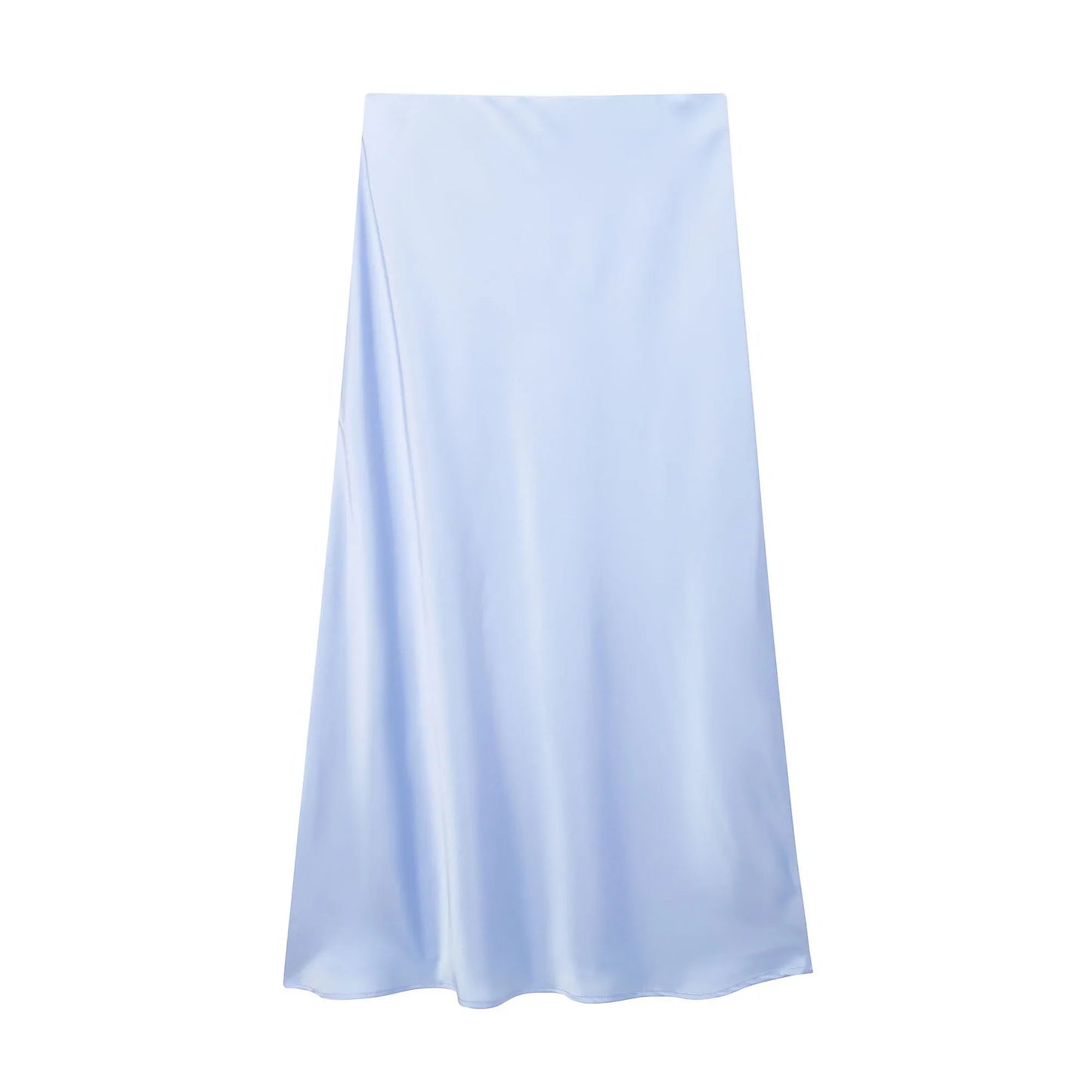 Jupe Midi en Satin Taille Haute Élégante pour Femme
