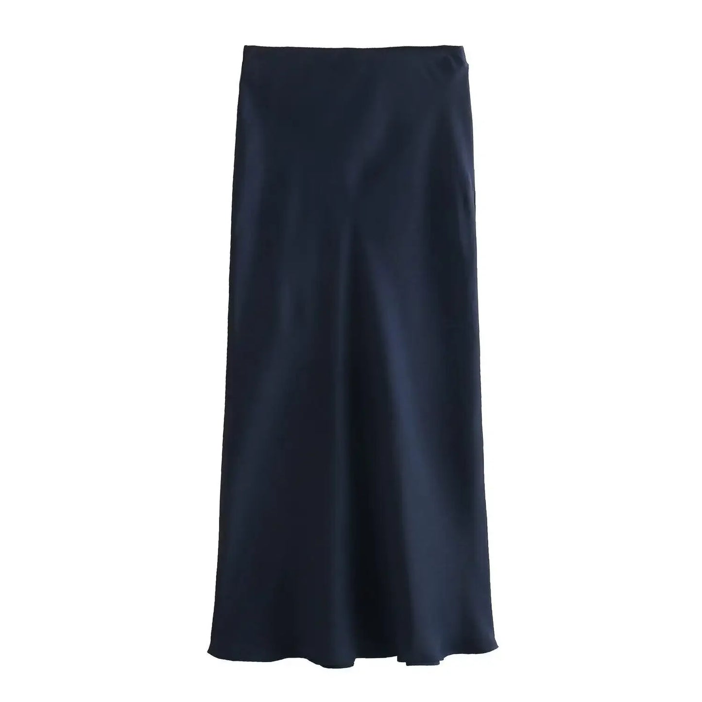 Jupe Midi en Satin Taille Haute Élégante pour Femme