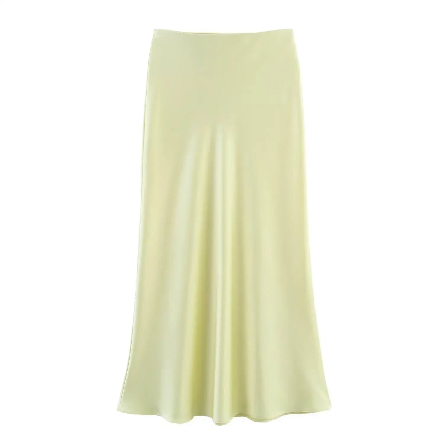 Jupe Midi en Satin Taille Haute Élégante pour Femme